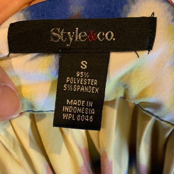 Style & Co. Size Small Chevron Blouse Dopamine Y2K Unique Wild Mature Retired - Picture 4 of 5